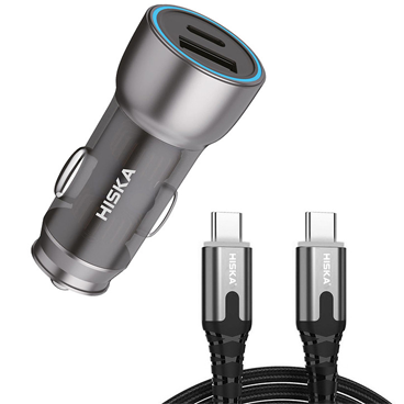 شارژر فندکی هیسکا مدل HCC-316 به همراه کابل تبدیل USB-C شارژر فندکی هیسکا مدل HCC-316 به همراه کابل تبدیل USB-C