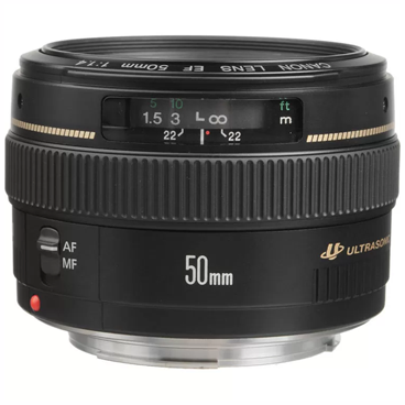 لنز دوربین کانن مدل EF 50mm F/1.4 USM با لوازم جانبی