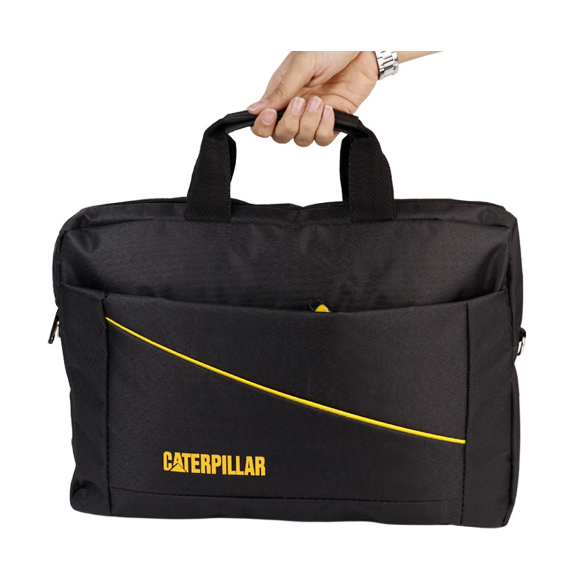 کیف لپ تاپ مدل Caterpillar خط زرد