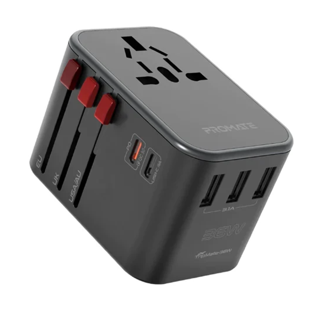 مبدل برق  3 به 2 هوشمند پرومیت مدل TripMate-36W