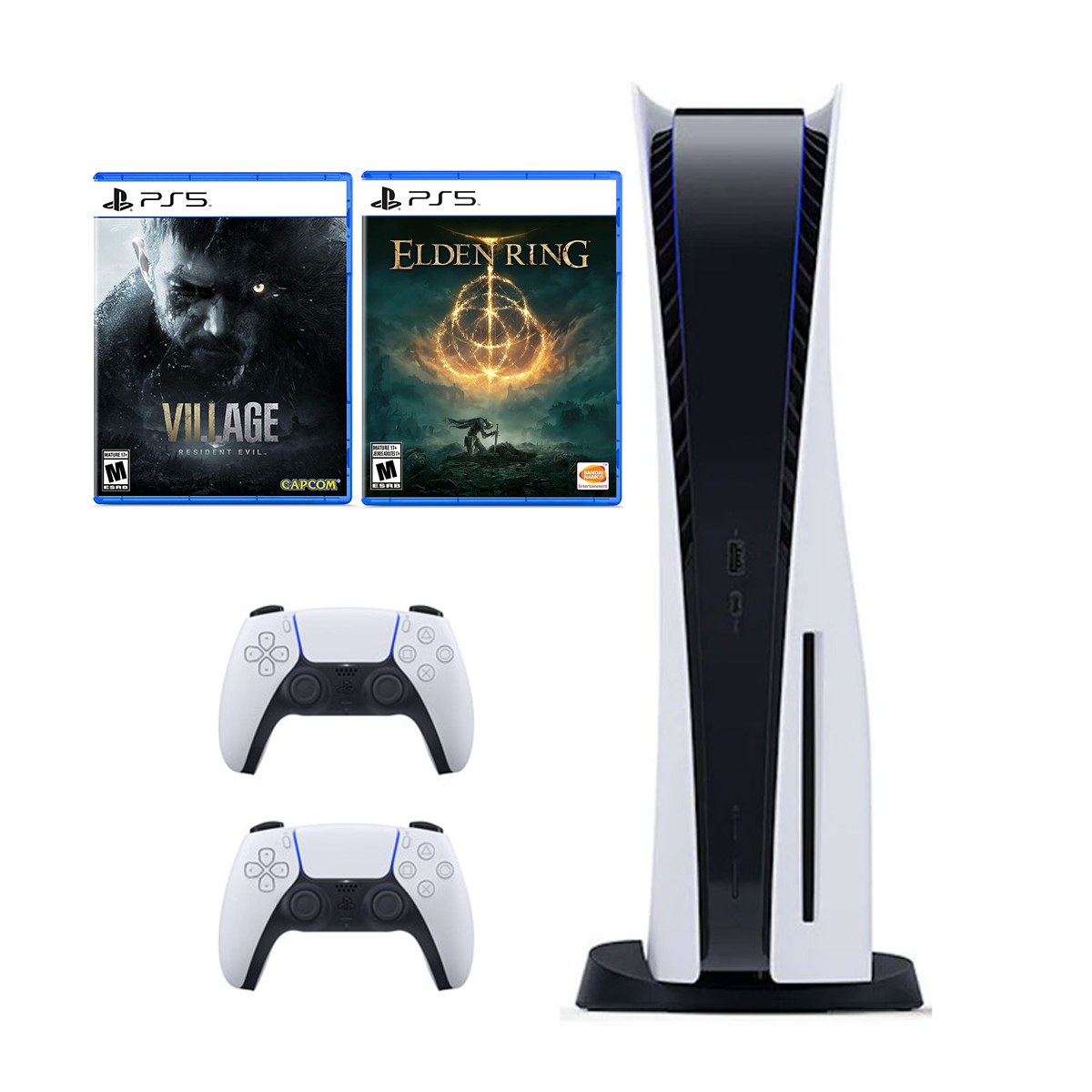 پلی استیشن 5 استاندارد دیسک خور با دو دسته به همراه بازی Elden Ring و Resident Evil Village پلی استیشن 5 استاندارد دیسک خور با دو دسته به همراه بازی Elden Ring و Resident Evil Village