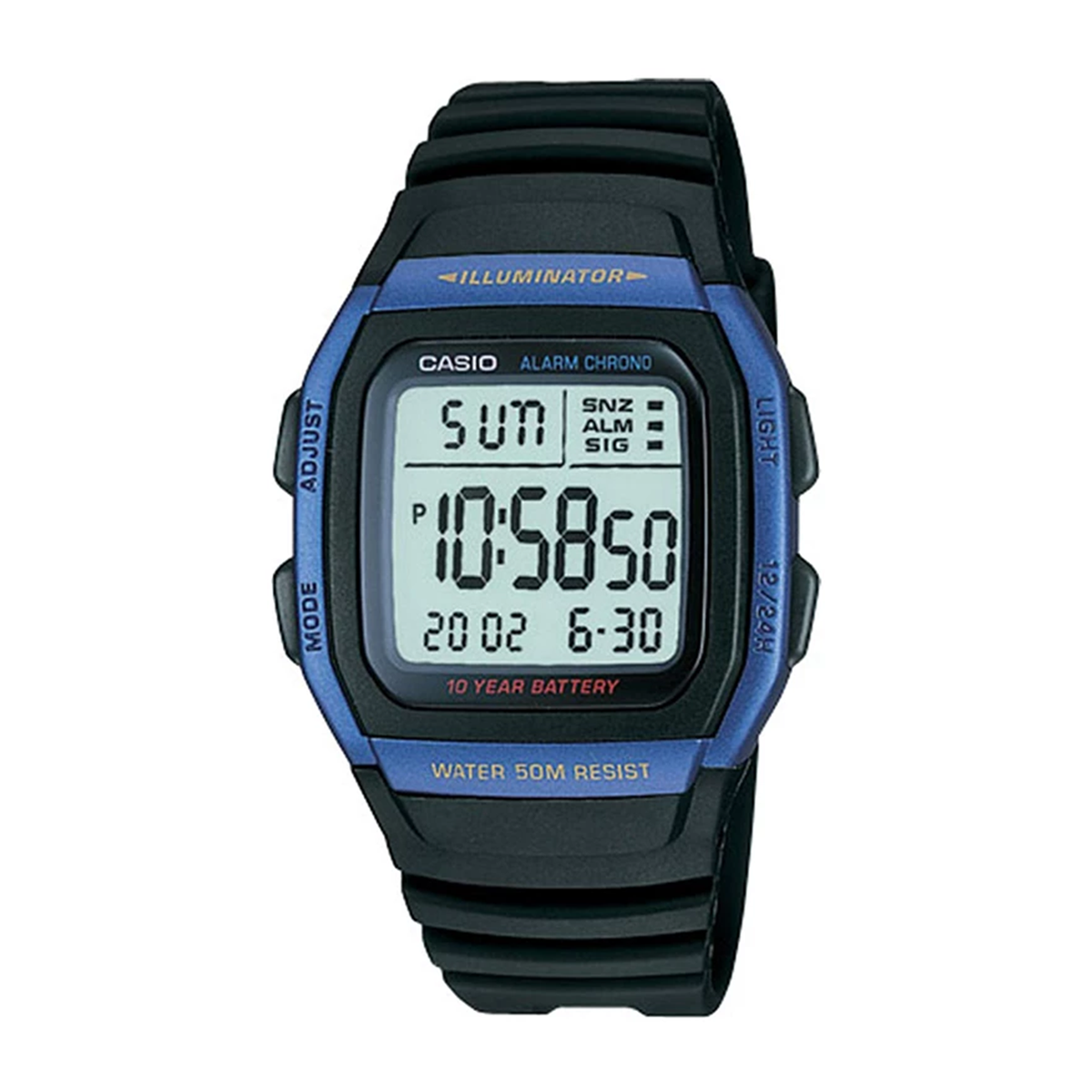 ساعت دیجیتال کاسیو مردانه مدل W-96H-2AV