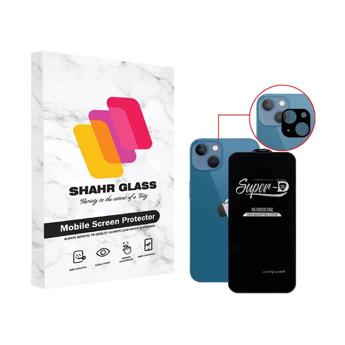 گلس گوشی اپل iPhone 13 شهر گلس مدل 2SFA به همراه محافظ لنز دوربین گلس گوشی اپل iPhone 13 شهر گلس مدل 2SFA به همراه محافظ لنز دوربین
