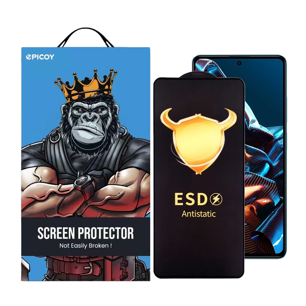 گلس گوشی پوکو F5 Pro اپیکوی مدل Golden ESD گلس گوشی پوکو F5 Pro اپیکوی مدل Golden ESD