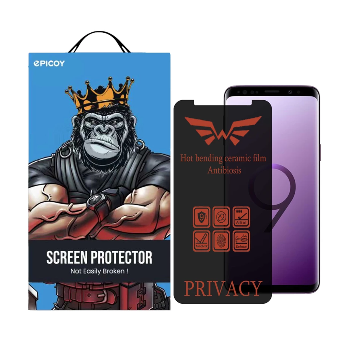 گلس گوشی سامسونگ Galaxy S8 - S9 اپیکوی مدل Nano-Privacy پرایوسی گلس گوشی سامسونگ Galaxy S8 - S9 اپیکوی مدل Nano-Privacy پرایوسی
