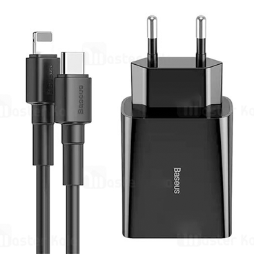 شارژر دیواری باسئوس Baseus Speed Mini PD Single 18W TZCCFS-F01 با کابل Type C به لایتنینگ شارژر دیواری باسئوس Baseus Speed Mini PD Single 18W TZCCFS-F01 با کابل Type C به لایتنینگ