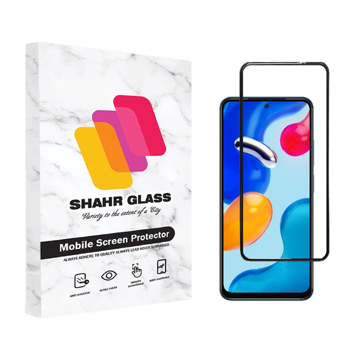 گلس گوشی شیائومی Redmi Note 11S شهر گلس مدل WEVA گلس گوشی شیائومی Redmi Note 11S شهر گلس مدل WEVA