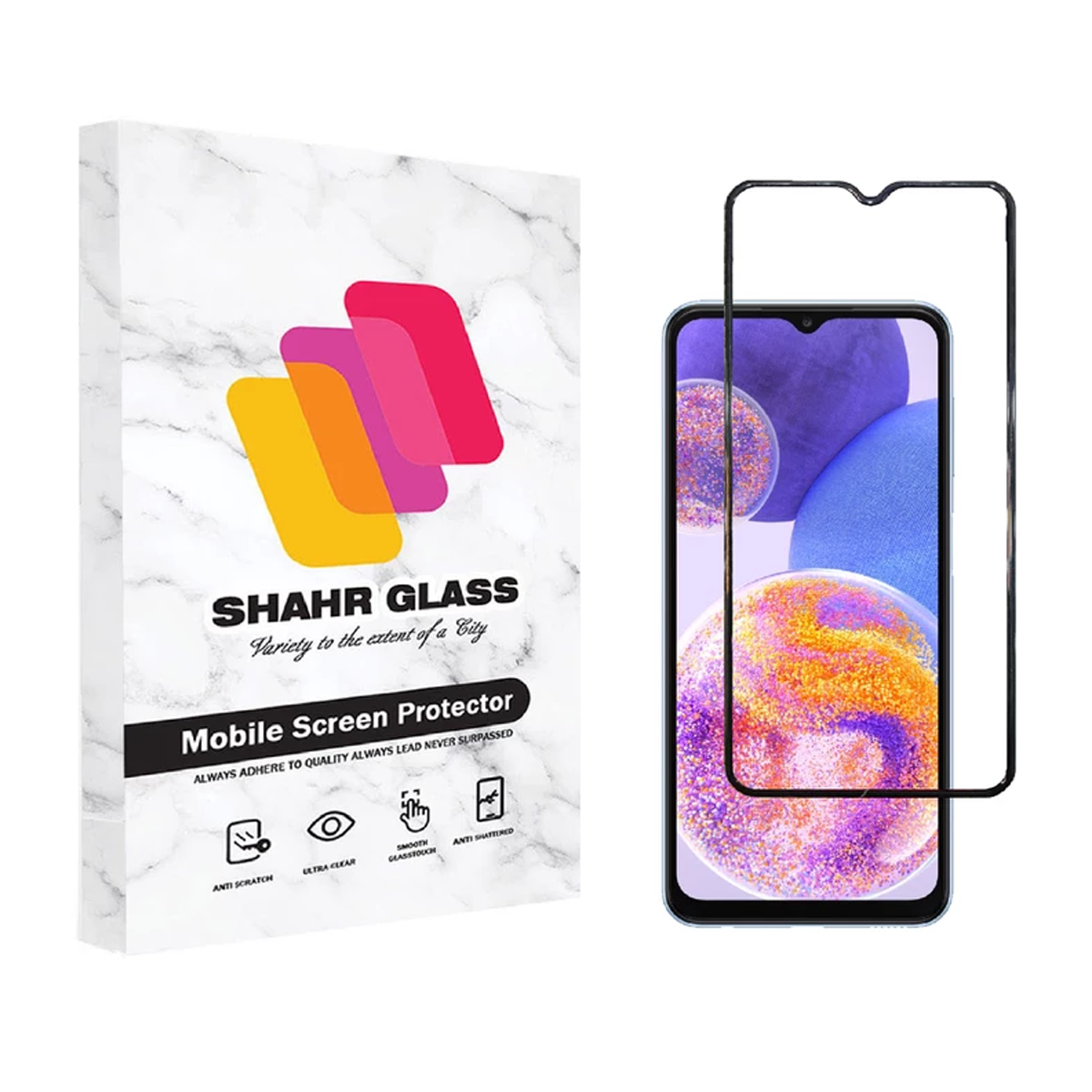 گلس گوشی سامسونگ Galaxy A23 شهر گلس مدل WEVA گلس گوشی سامسونگ Galaxy A23 شهر گلس مدل WEVA