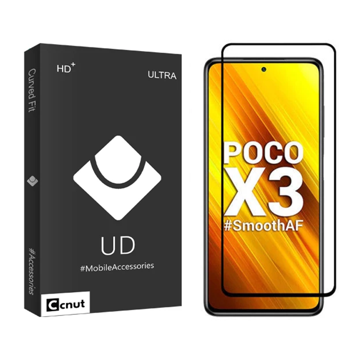 گلس گوشی پوکو X3 کوکونات مدل UD Black گلس گوشی پوکو X3 کوکونات مدل UD Black