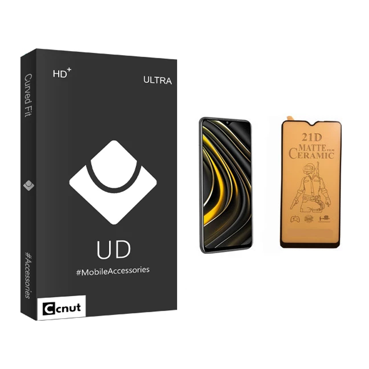 محافظ صفحه نمایش سرامیکی مات گوشی پوکو M3 کوکونات مدل UD Black محافظ صفحه نمایش سرامیکی مات گوشی پوکو M3 کوکونات مدل UD Black