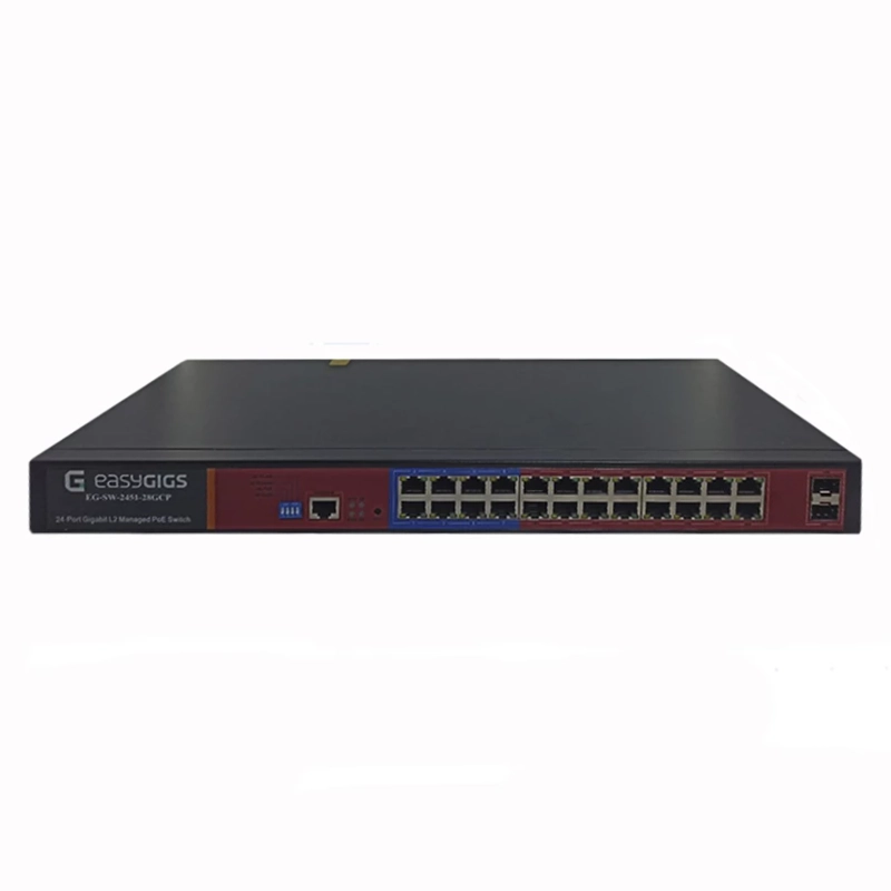 سوئیچ شبکه 24 پورت ایزیگیگز مدل EG-SW-2451-28GCP سوئیچ شبکه 24 پورت ایزیگیگز مدل EG-SW-2451-28GCP