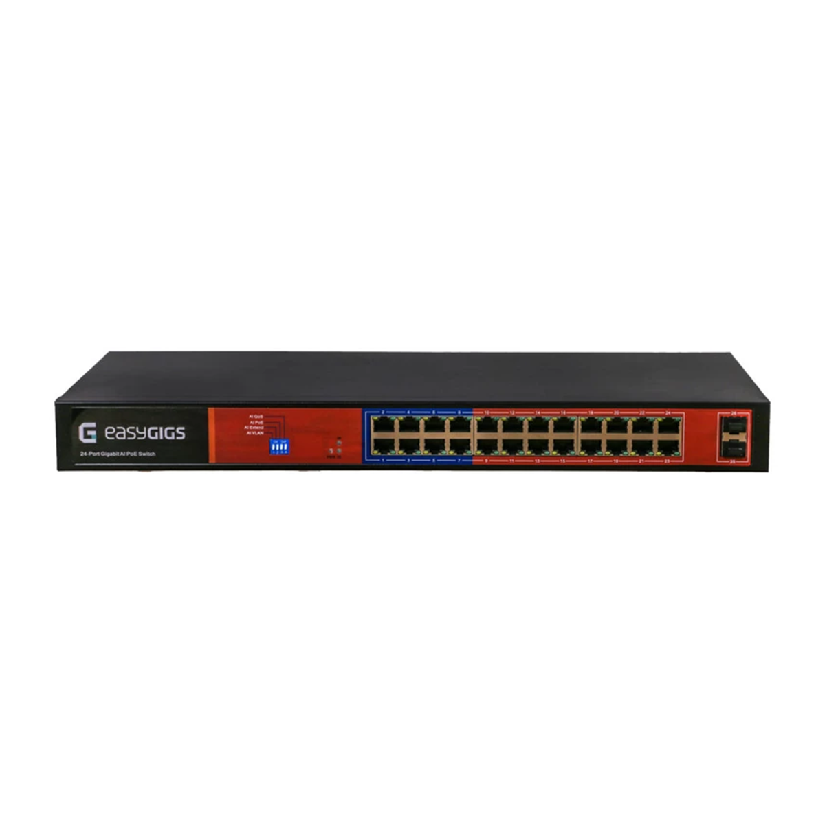 سوئیچ شبکه 24 پورت ایزیگیگز مدل EG-SWU-1401-26GPS سوئیچ شبکه 24 پورت ایزیگیگز مدل EG-SWU-1401-26GPS