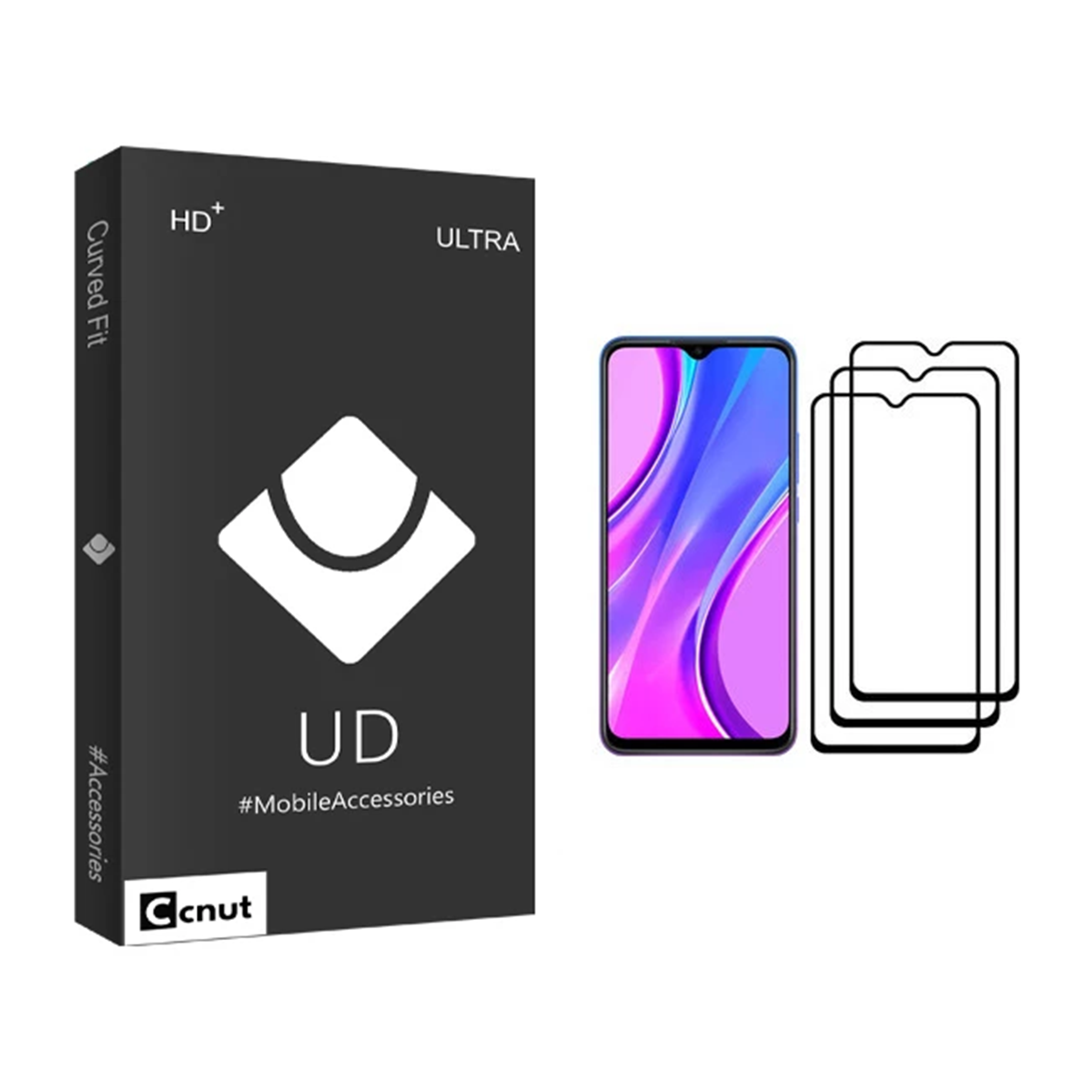 گلس گوشی شیائومی Redmi 9 کوکونات مدل UD Black بسته سه عددی گلس گوشی شیائومی Redmi 9 کوکونات مدل UD Black بسته سه عددی