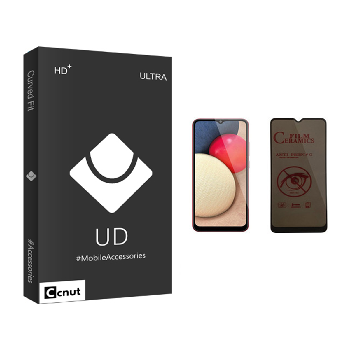 محافظ صفحه نمایش سرامیکی حریم شخصی گوشی سامسونگ Galaxy A02s کوکونات مدل UD Black محافظ صفحه نمایش سرامیکی حریم شخصی گوشی سامسونگ Galaxy A02s کوکونات مدل UD Black