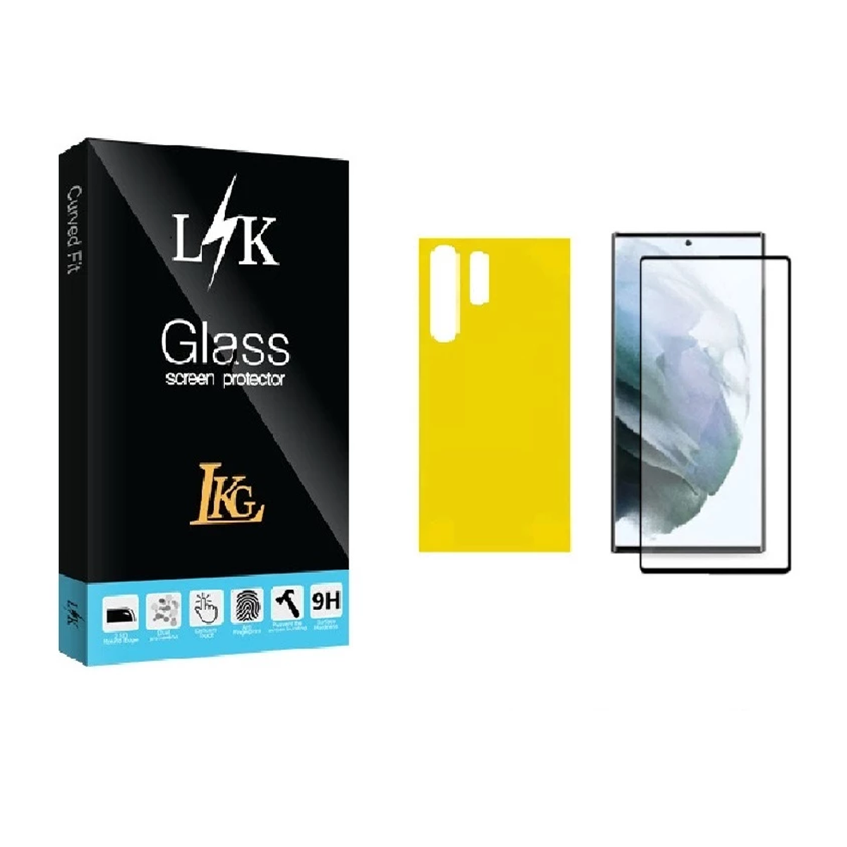 گلس گوشی سامسونگ Galaxy S22 Ultra ال کا جی مدل LK Nano Polymer همراه با محافظ پشت گلس گوشی سامسونگ Galaxy S22 Ultra ال کا جی مدل LK Nano Polymer همراه با محافظ پشت