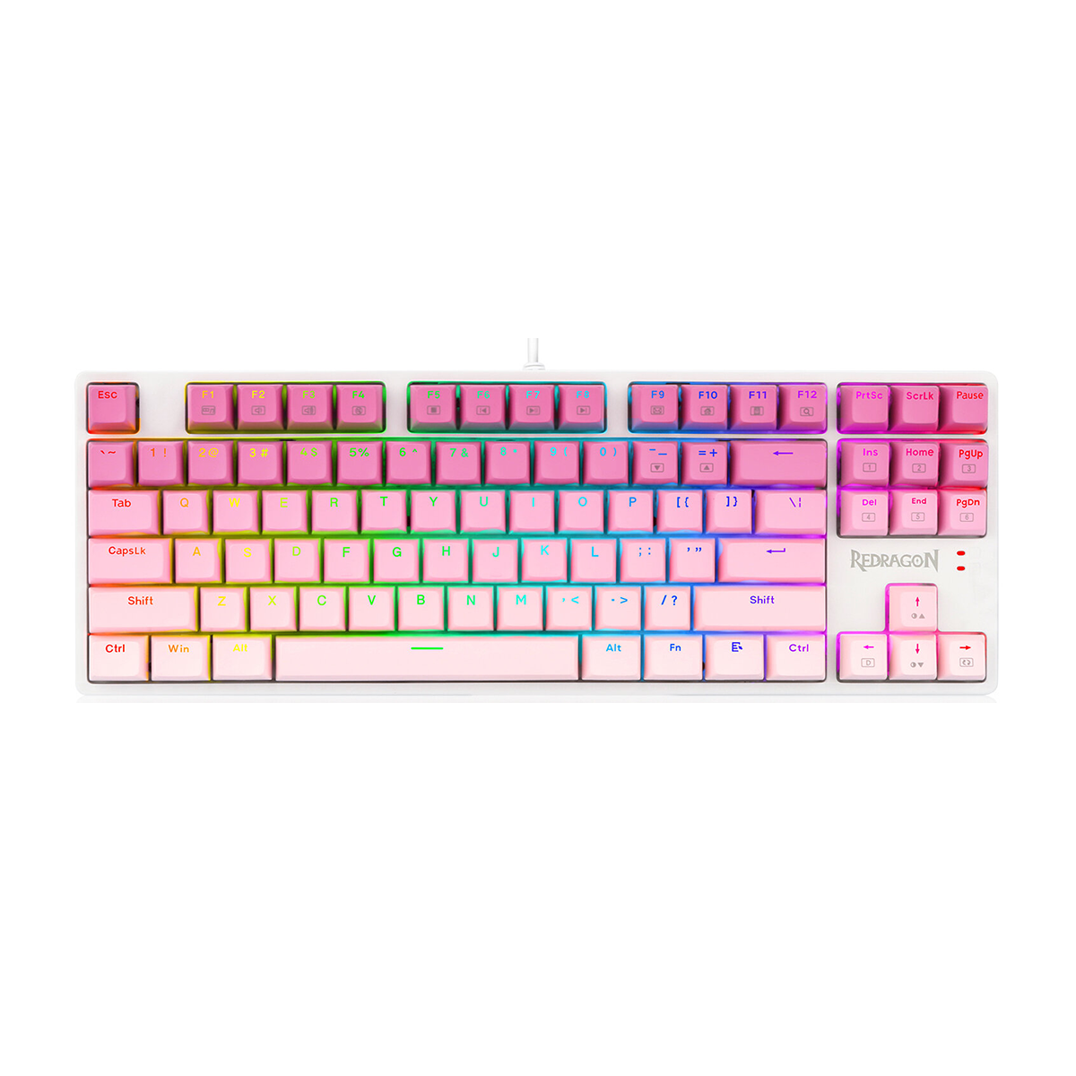 کیبورد گیمینگ ردراگون مدل CASS K645 W-GP RGB سوئیچ قهوه ای