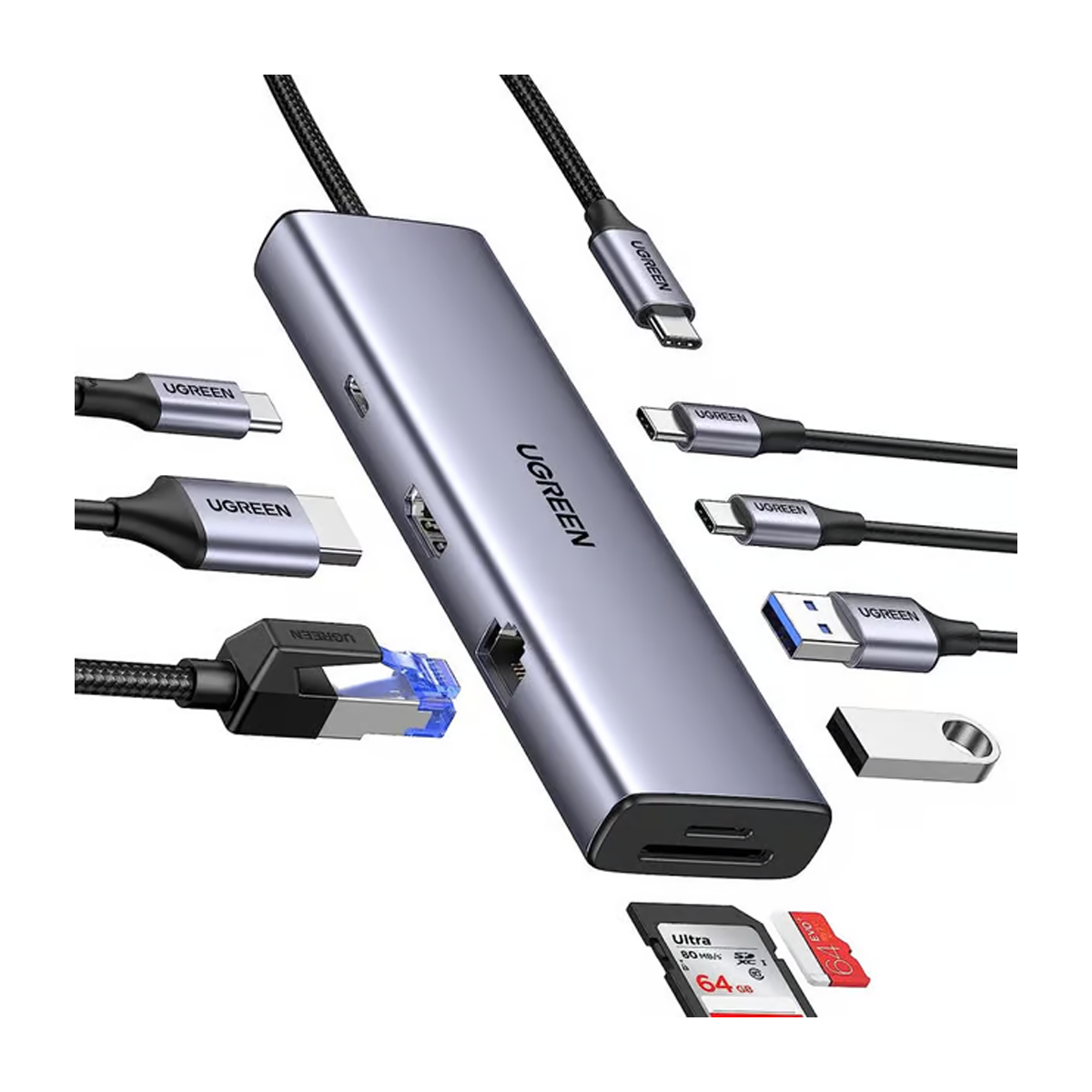 هاب USB-C یوگرین 9 پورت مدل CM498 15375 هاب USB-C یوگرین 9 پورت مدل CM498 15375