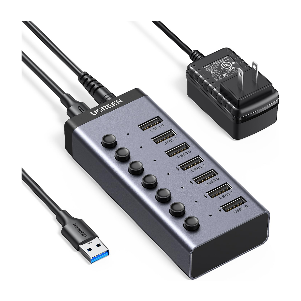 هاب USB یوگرین 7 پورت مدل CM481 30778 هاب USB یوگرین 7 پورت مدل CM481 30778