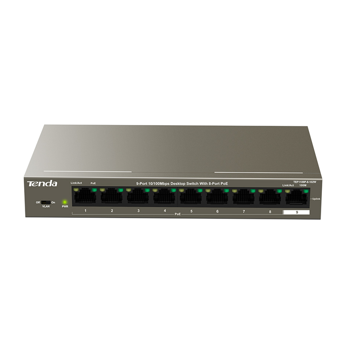 سوئیچ شبکه 9 پورت تندا مدل TEF1109P-8-102W سوئیچ شبکه 9 پورت تندا مدل TEF1109P-8-102W
