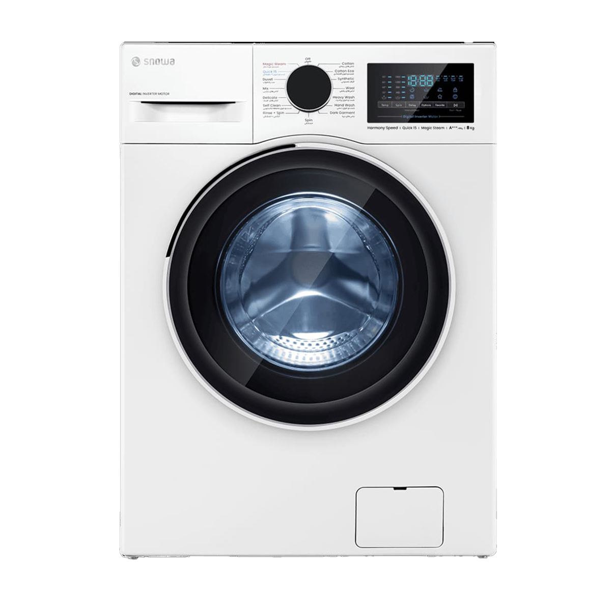 ماشین لباسشویی اسنوا 8 کیلویی هارمونی اسپید مدل SWM-84W30 ماشین لباسشویی اسنوا 8 کیلویی هارمونی اسپید مدل SWM-84W30