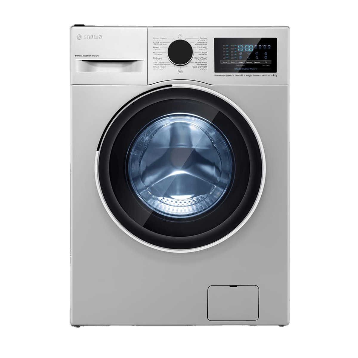 ماشین لباسشویی اسنوا 8 کیلویی هارمونی اسپید مدل SWM-84S30 ماشین لباسشویی اسنوا 8 کیلویی هارمونی اسپید مدل SWM-84S30