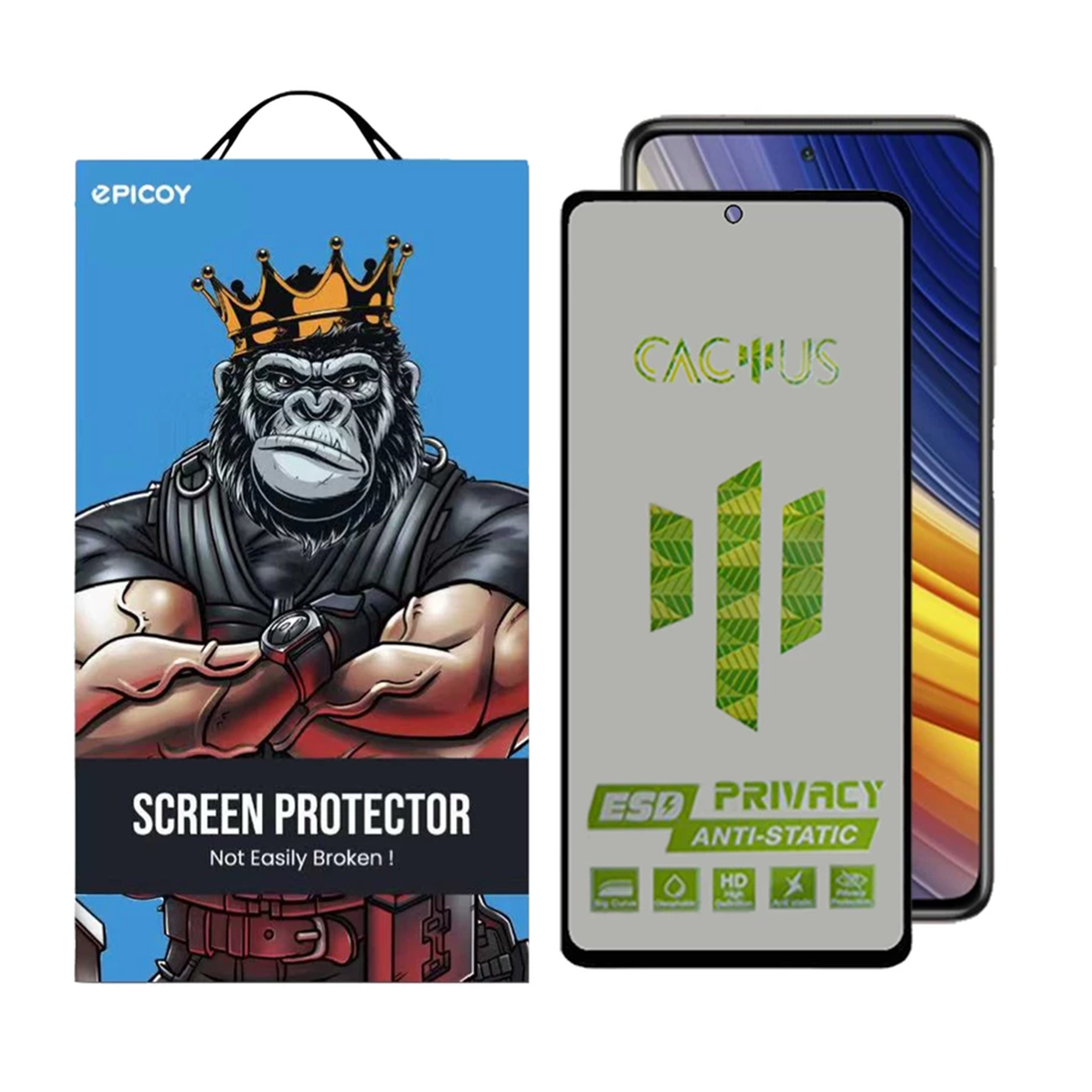 گلس حریم شخصی گوشی شیائومی Poco X3 NFC اپیکوی مدل Cactus-ESD-Privacy گلس حریم شخصی گوشی شیائومی Poco X3 NFC اپیکوی مدل Cactus-ESD-Privacy