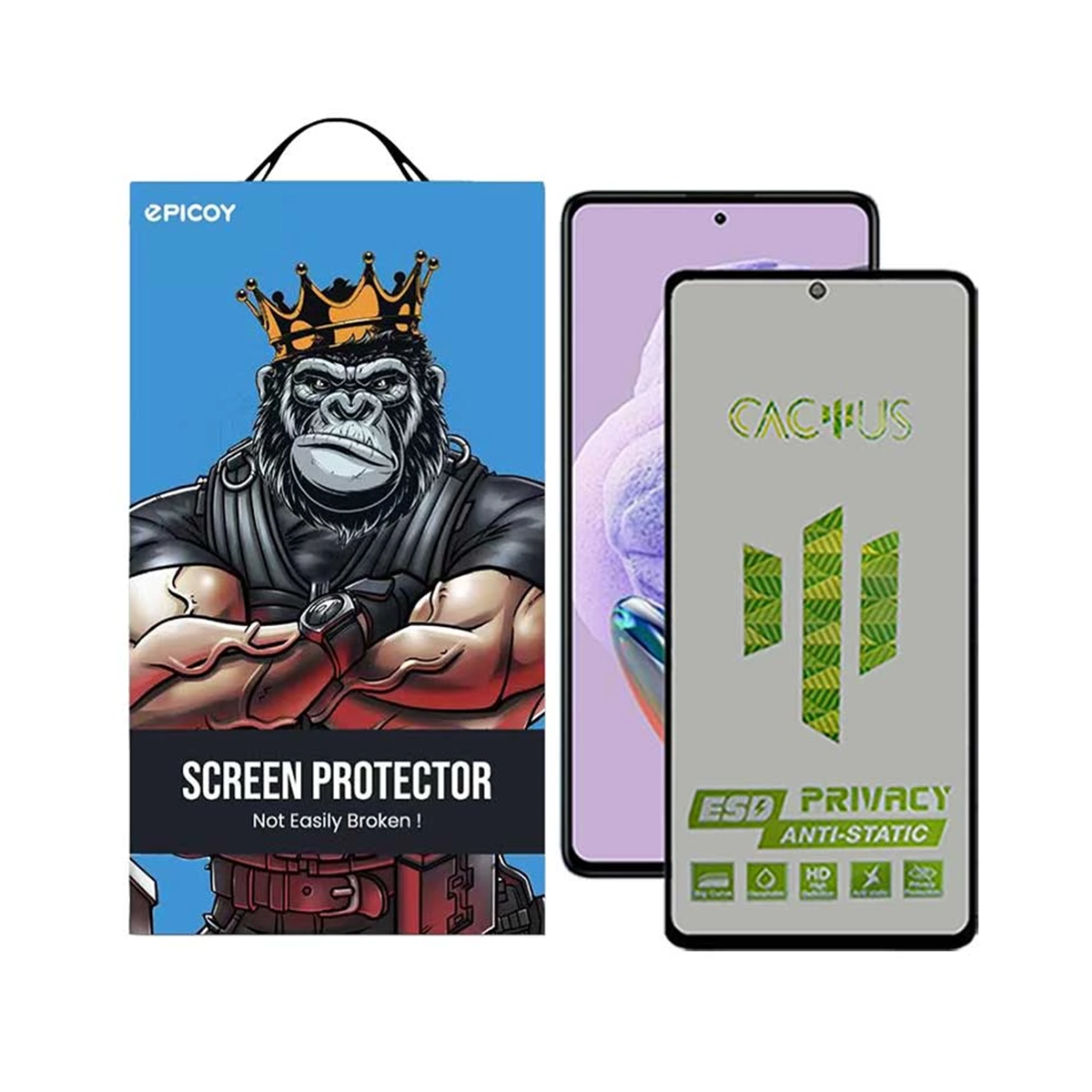 گلس حریم شخصی گوشی شیائومی Redmi Note 12 5G اپیکوی مدل Cactus-ESD-Privacy گلس حریم شخصی گوشی شیائومی Redmi Note 12 5G اپیکوی مدل Cactus-ESD-Privacy