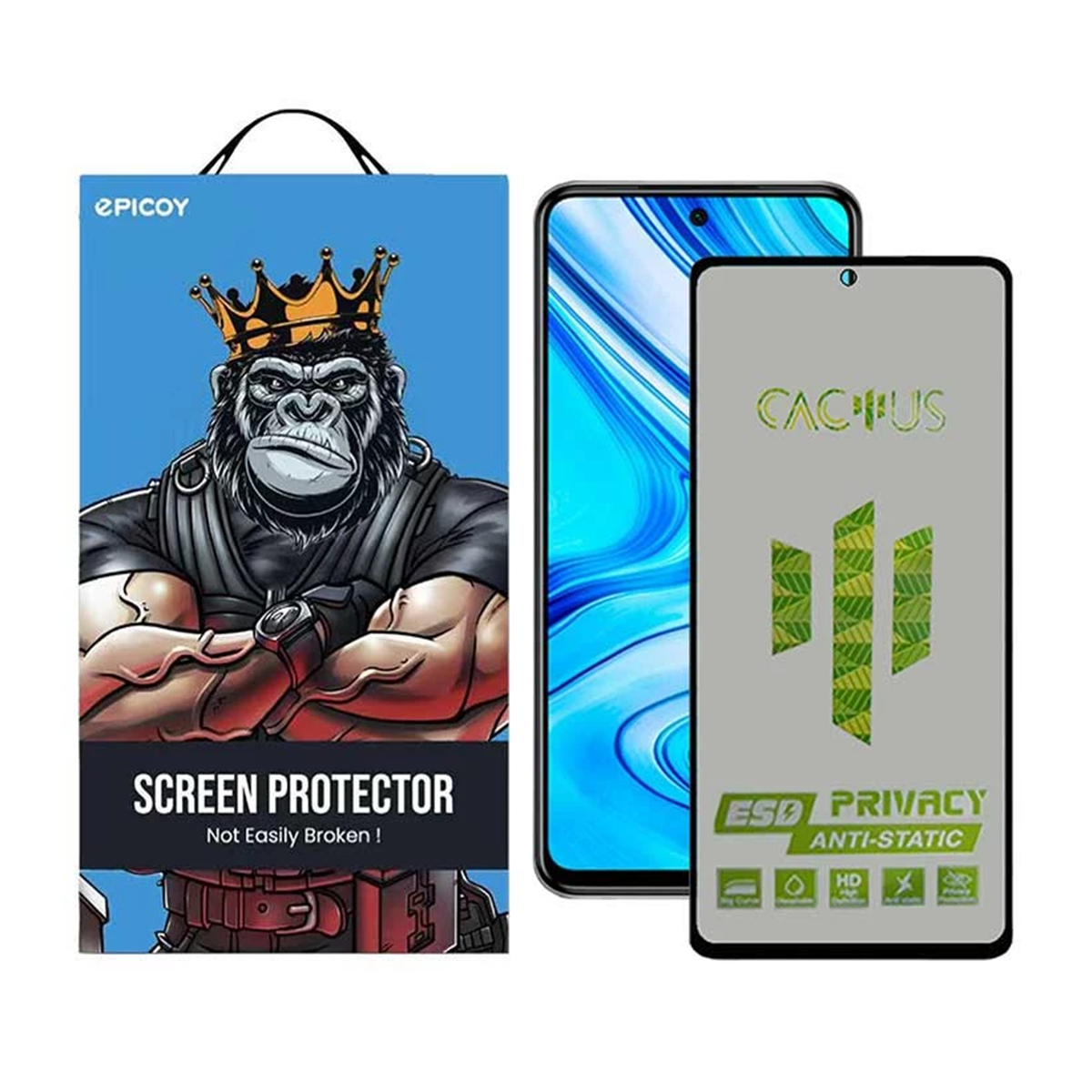 گلس حریم شخصی گوشی شیائومی Redmi Note 9 Pro Max اپیکوی مدل Cactus-ESD-Privacy گلس حریم شخصی گوشی شیائومی Redmi Note 9 Pro Max اپیکوی مدل Cactus-ESD-Privacy