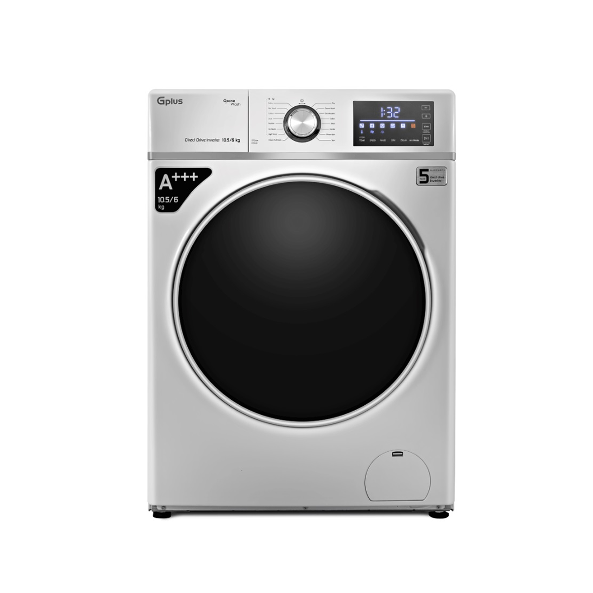ماشین لباسشویی جی پلاس 10.5 کیلویی مدل GWM-PD107W