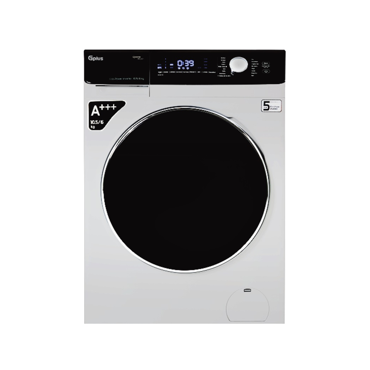 ماشین لباسشویی جی پلاس 10.5 کیلویی مدل GWM-P105W