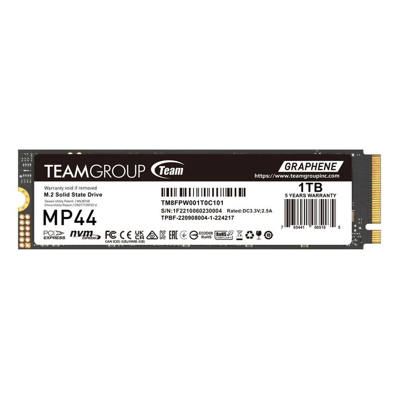 هارد اس اس دی اینترنال تیم گروپ مدل MP44 NVMe M.2 ظرفیت 1 ترابایت هارد اس اس دی اینترنال تیم گروپ مدل MP44 NVMe M.2 ظرفیت 1 ترابایت