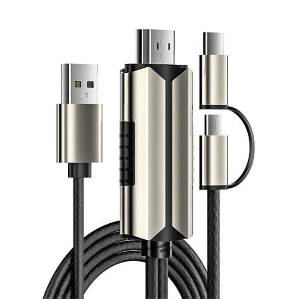 کابل تبدیل HDMI به تایپ سی و میکرو یو اس بی کوتتسی مدل 33023 طول 2 متر کابل تبدیل HDMI به تایپ سی و میکرو یو اس بی کوتتسی مدل 33023 طول 2 متر