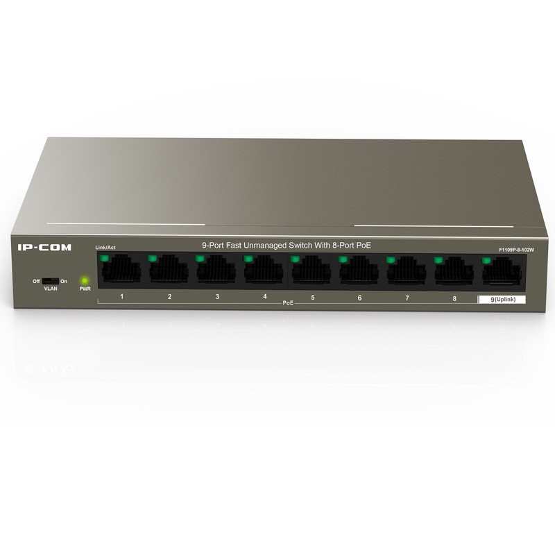 سوئیچ شبکه 9 پورت آی پی کام مدل F1109P-8-102W سوئیچ شبکه 9 پورت آی پی کام مدل F1109P-8-102W