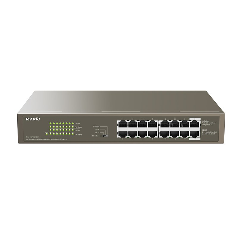سوئیچ شبکه 16 پورت تندا مدل TEG1116P-16-150W سوئیچ شبکه 16 پورت تندا مدل TEG1116P-16-150W