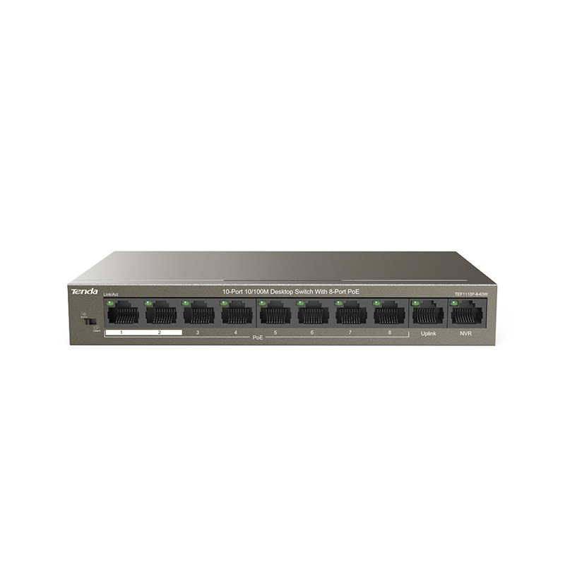 سوئیچ شبکه 10 پورت تندا مدل TEF1110P-8-63W سوئیچ شبکه 10 پورت تندا مدل TEF1110P-8-63W