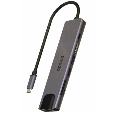 هاب 7 در 1 پرودو مدل Aluminum Usb-C Hub 4K Hdmi 100w Power Delivery