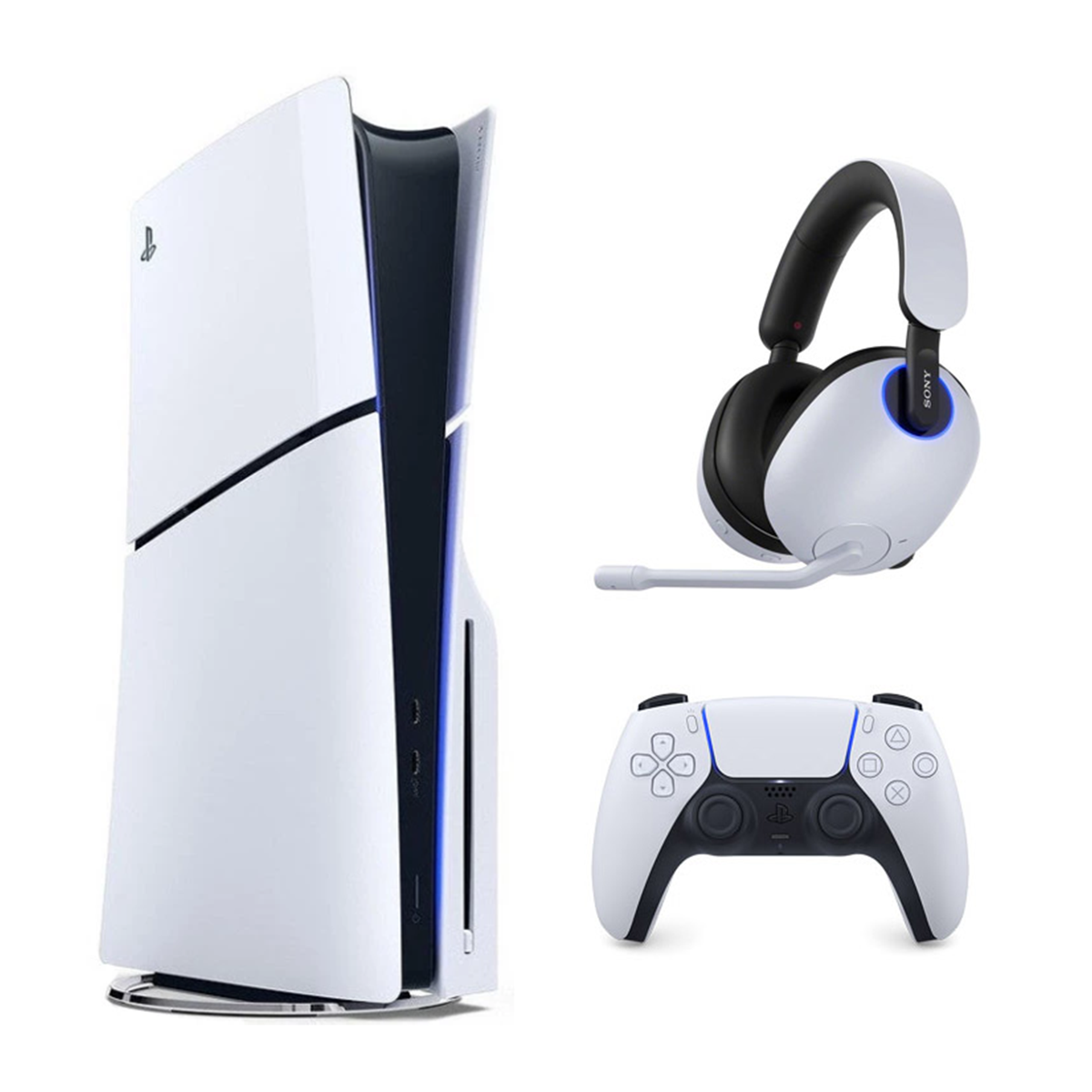 پلی استیشن 5 اسلیم دیسک خور اروپا سفید 1 ترابایت + هدست Sony InZone H9 پلی استیشن 5 اسلیم دیسک خور اروپا سفید 1 ترابایت + هدست Sony InZone H9