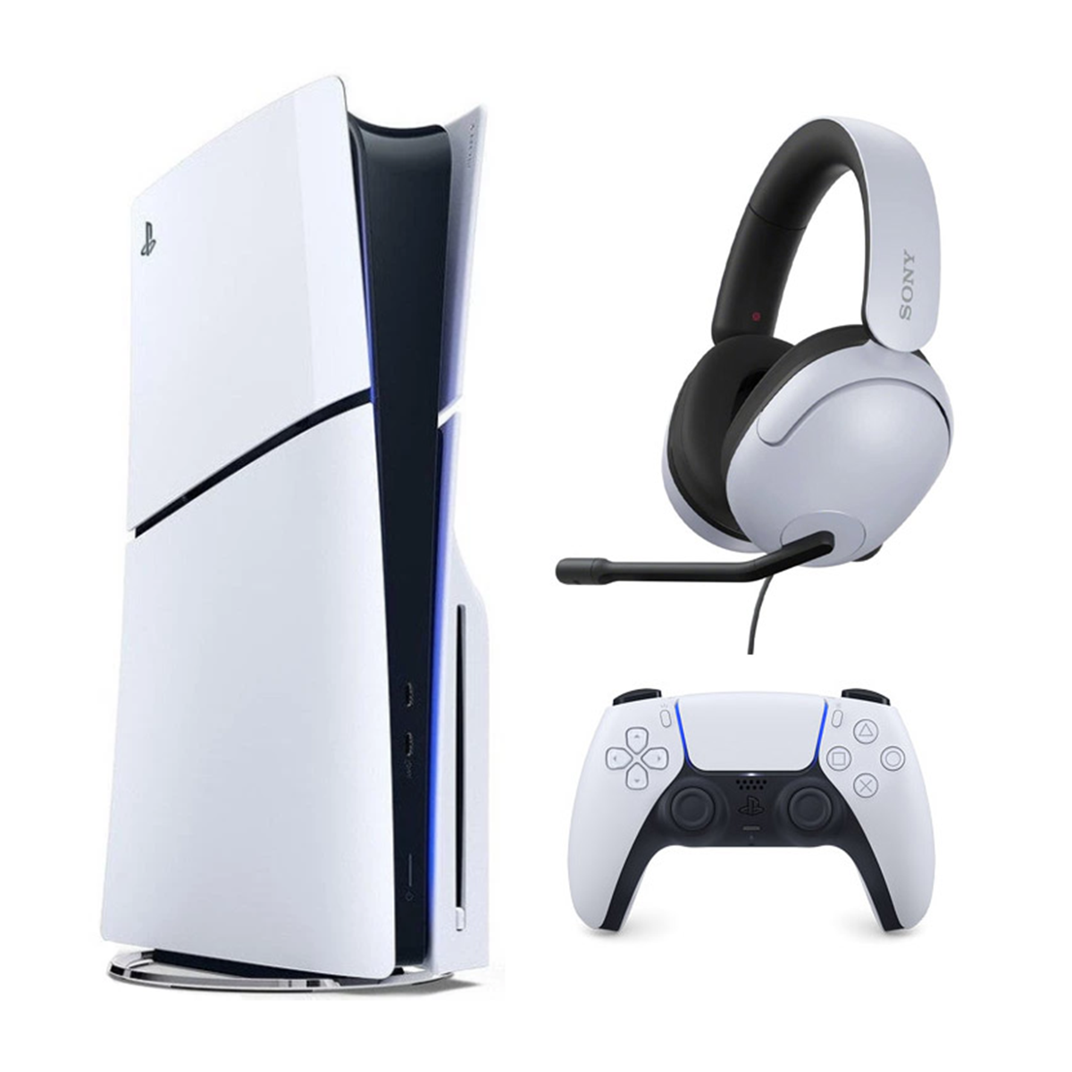 پلی استیشن 5 اسلیم دیسک خور اروپا سفید 1 ترابایت + هدست Sony InZone H3 پلی استیشن 5 اسلیم دیسک خور اروپا سفید 1 ترابایت + هدست Sony InZone H3