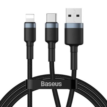 کابل USB به لایتنینگ و Type-C باسئوس مدل Cafule 2in1 PD CATKLF-ELG1 به طول 1.2 متر کابل USB به لایتنینگ و Type-C باسئوس مدل Cafule 2in1 PD CATKLF-ELG1 به طول 1.2 متر