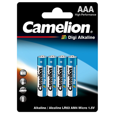 باتری نیم قلمی کملیون مدل Digi Alkaline بسته 4 عددی باتری نیم قلمی کملیون مدل Digi Alkaline بسته 4 عددی