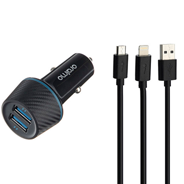 شارژر فندکی ارایمو مدل OCC-21DML به همراه کابل لایتنینگ/microUSB شارژر فندکی ارایمو مدل OCC-21DML به همراه کابل لایتنینگ/microUSB