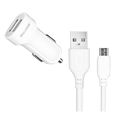 شارژر فندکی کلومن مدل KC-C500 به همراه کابل MICRO USB شارژر فندکی کلومن مدل KC-C500 به همراه کابل MICRO USB