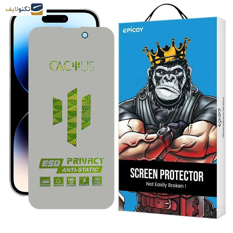 محافظ صفحه نمایش حریم شخصی اپیکوی مدل Cactus-ESD-Privacy مناسب برای گوشی موبایل اپل iPhone 14 Pro محافظ صفحه نمایش حریم شخصی اپیکوی مدل Cactus-ESD-Privacy مناسب برای گوشی موبایل اپل iPhone 14 Pro