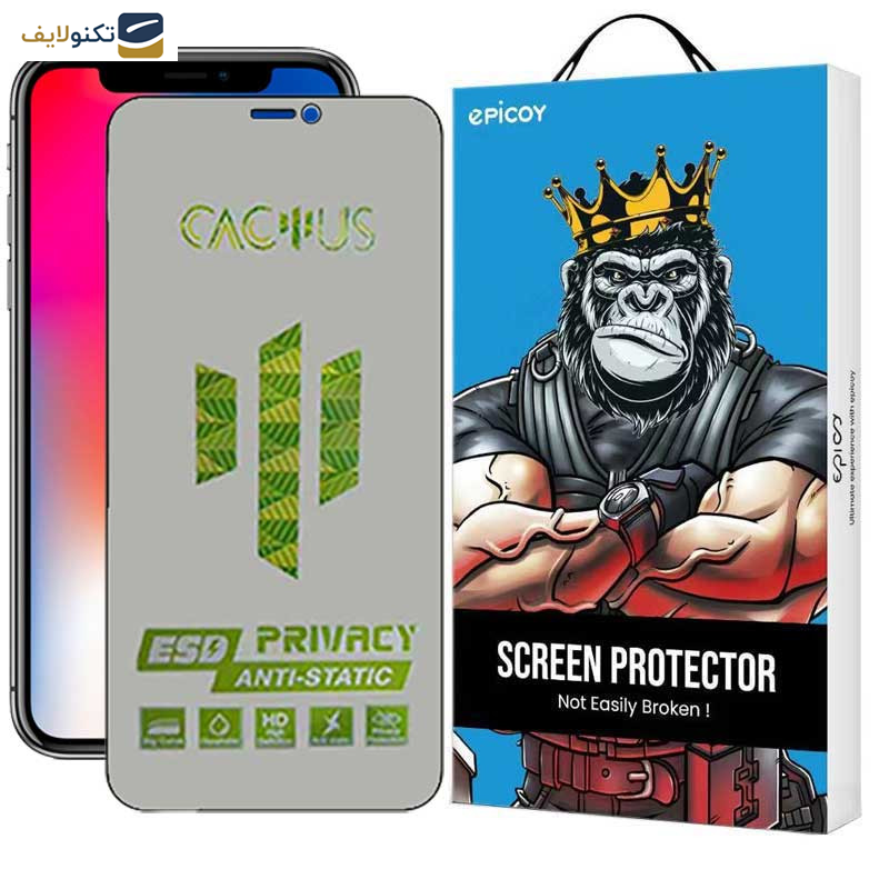محافظ صفحه نمایش حریم شخصی اپیکوی مدل Cactus-ESD-Privacy مناسب برای گوشی موبایل اپل iPhone Xs/ X محافظ صفحه نمایش حریم شخصی اپیکوی مدل Cactus-ESD-Privacy مناسب برای گوشی موبایل اپل iPhone Xs/ X
