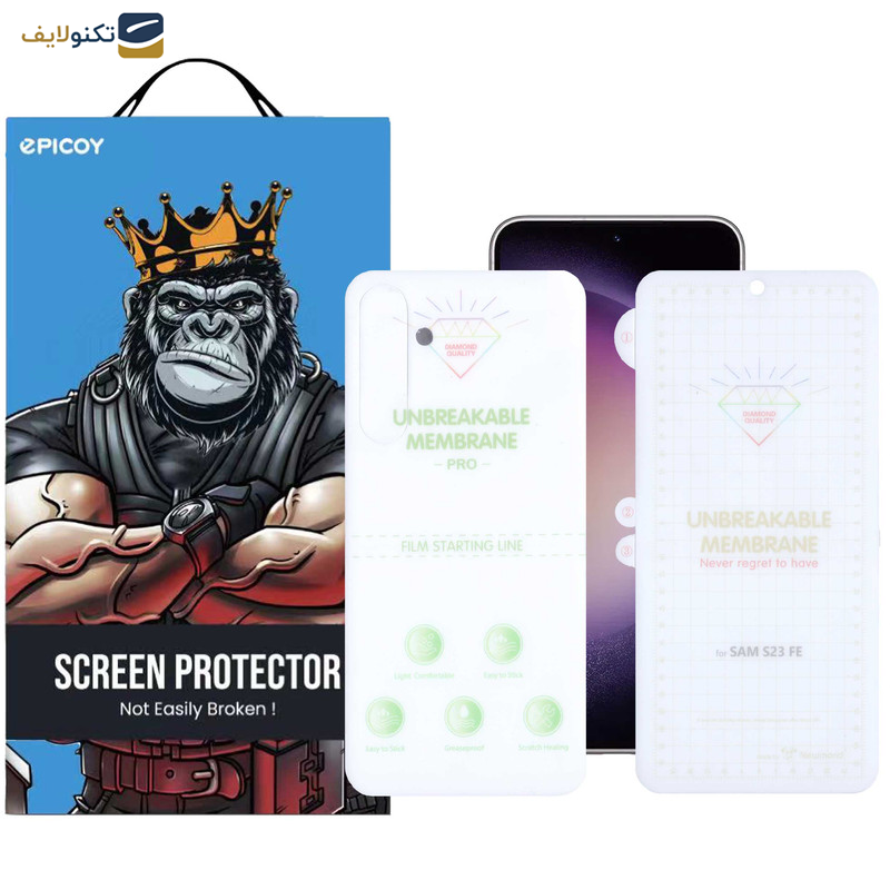 محافظ صفحه نمایش اِپیکوی مدل Hydrogel مناسب برای گوشی موبایل سامسونگ Galaxy S23 FE به همراه محافظ پشت گوشی محافظ صفحه نمایش اِپیکوی مدل Hydrogel مناسب برای گوشی موبایل سامسونگ Galaxy S23 FE به همراه محافظ پشت گوشی