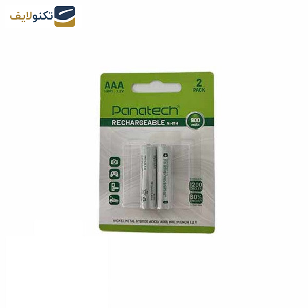 باتری نیم قلمی قابل شارژ پاناتک مدل HR03 ظرفیت 900 میلی آمپرساعت بسته دو عددی باتری نیم قلمی قابل شارژ پاناتک مدل HR03 ظرفیت 900 میلی آمپرساعت بسته دو عددی
