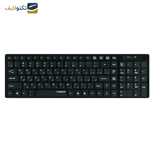 کیبورد بی سیم گرین مدل GK-101W با حروف فارسی کیبورد بی سیم گرین مدل GK-101W با حروف فارسی