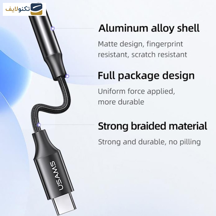 کابل تبدیل USB-C به AUX یوسمز مدل us-sj599 طول 0.13 متر کابل تبدیل USB-C به AUX یوسمز مدل us-sj599 طول 0.13 متر