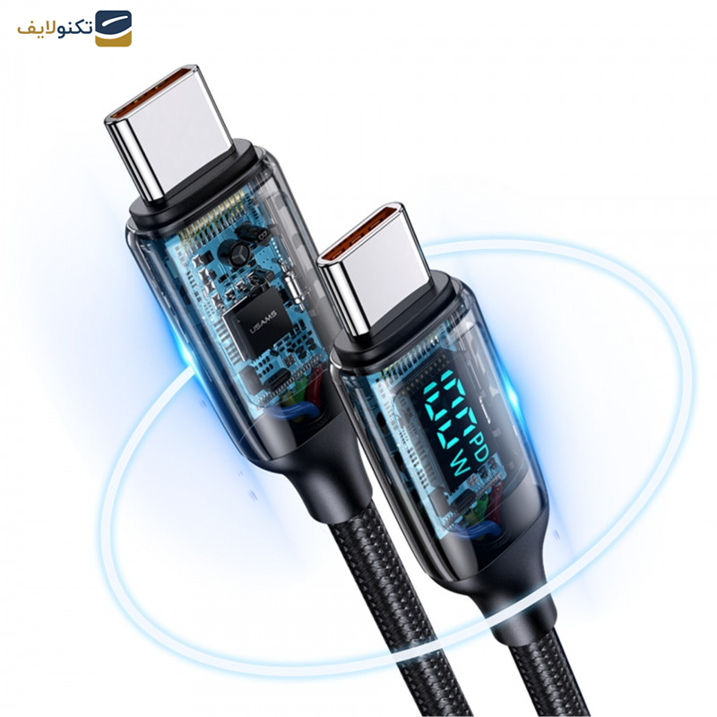 کابل تبدیل USB-C به USB-C یوسمز مدل Sj546 طول 1.2 متر کابل تبدیل USB-C به USB-C یوسمز مدل Sj546 طول 1.2 متر