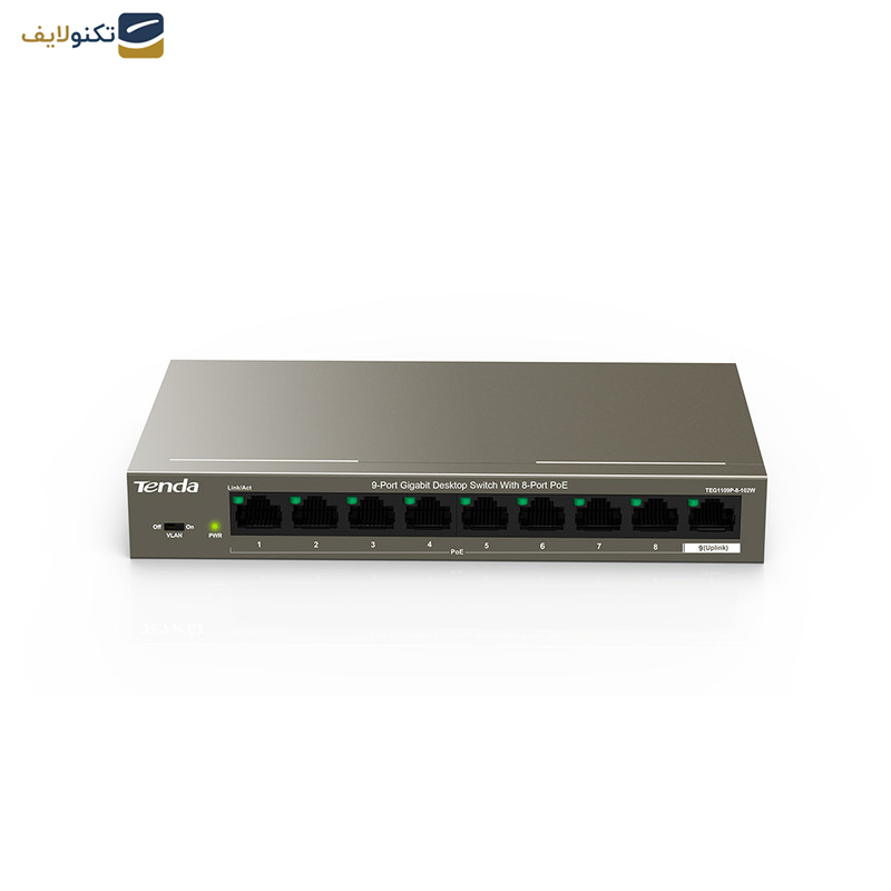 سوییچ شبکه 9 پورت PoE تندا مدل TEG1109P-8-102W سوییچ شبکه 9 پورت PoE تندا مدل TEG1109P-8-102W